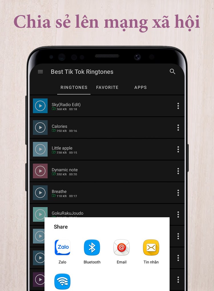 chia sẻ nhạc chuông hay lên các trang mạng xã hội