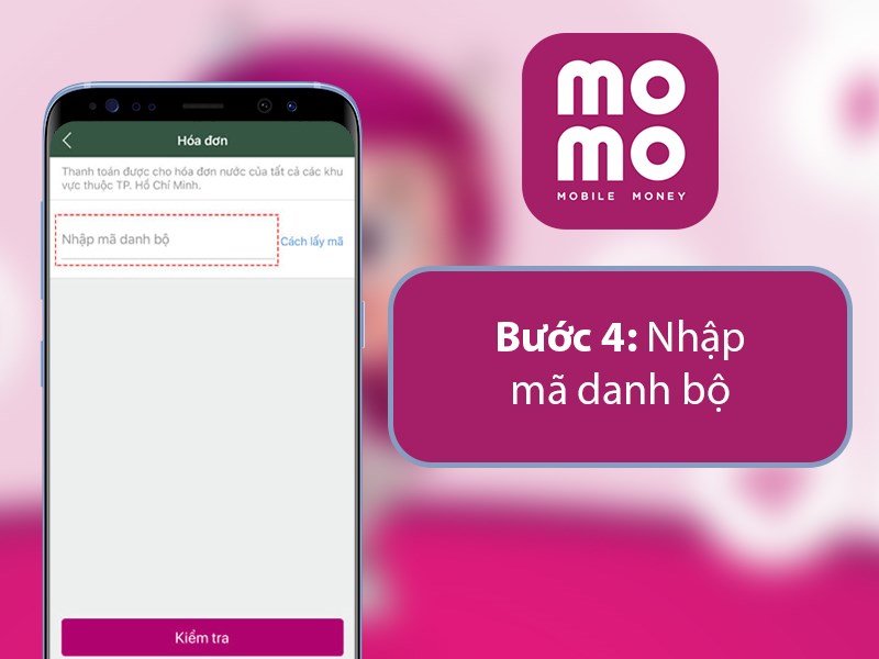 Bước 4: Nhập mã danh bộ của bạn. Mã này được in trên hóa đơn tiền nước cũ của bạn, sau đó nhấn