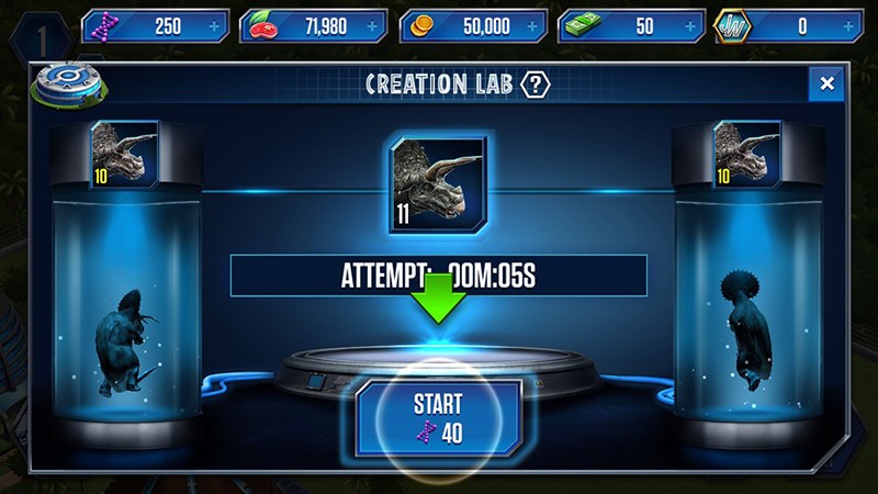 Nâng cấp khủng long trong Jurassic World™: The game