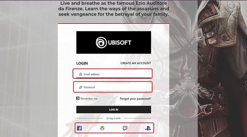 Bước 3: Đăng nhập tài khoản Uplay của bạn.