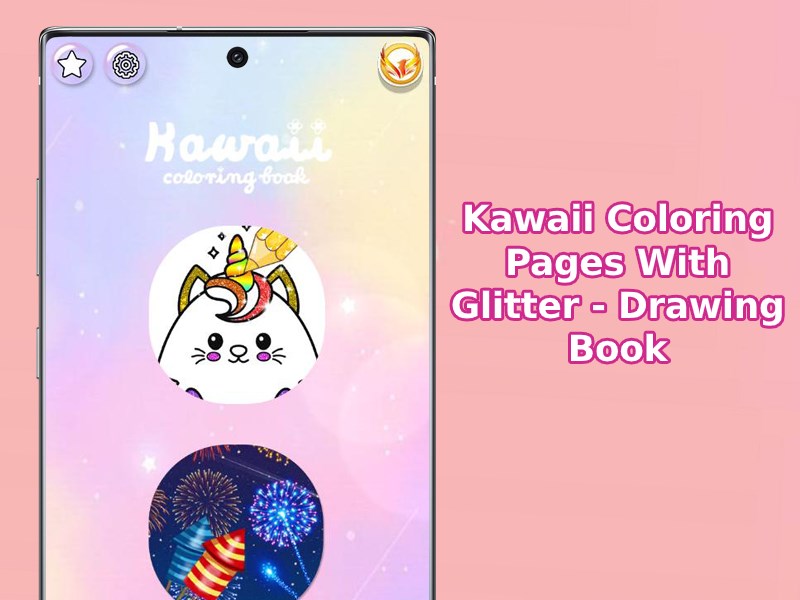 Kawaii Coloring Pages With Glitter - Drawing Book