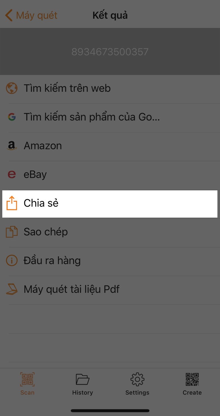 Chia sẻ m&atilde; vạch đến người th&acirc;n, bạn b&egrave;
