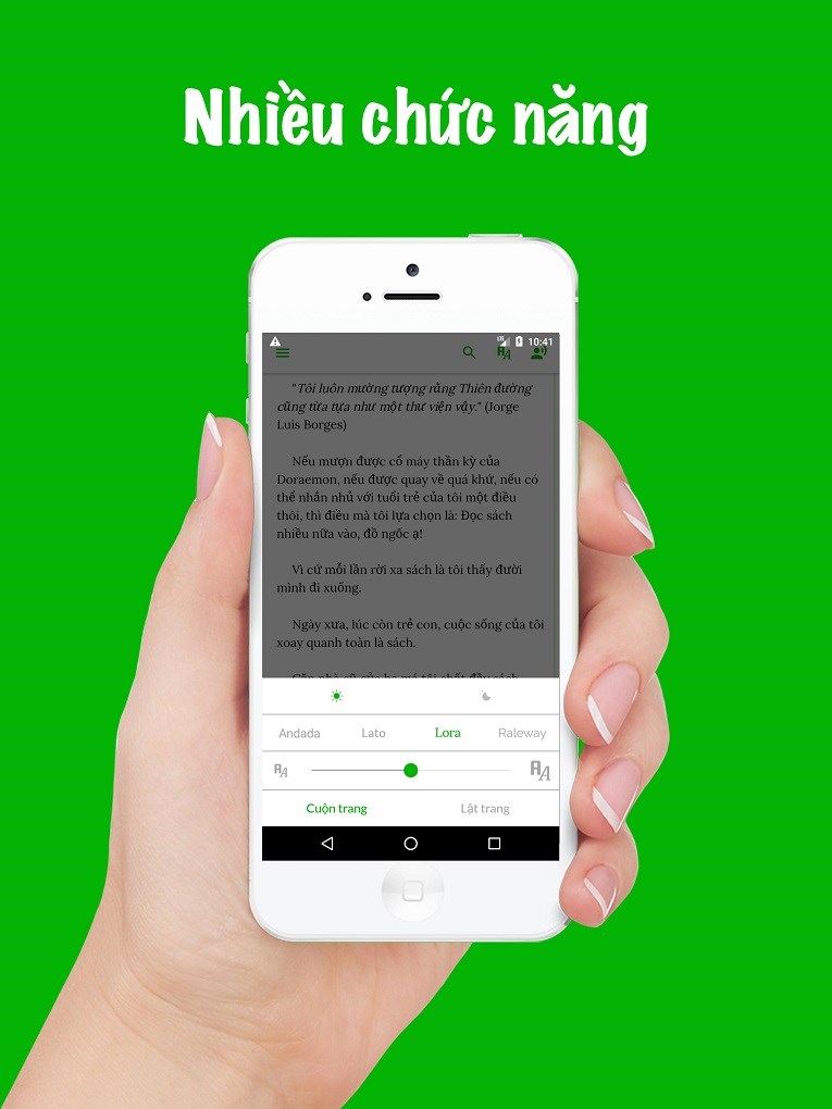 4. Tùy chỉnh kích thước, phông chữ, chế độ ban đêm/ban ngày, hỗ trợ đọc ở cả ngang và dọc