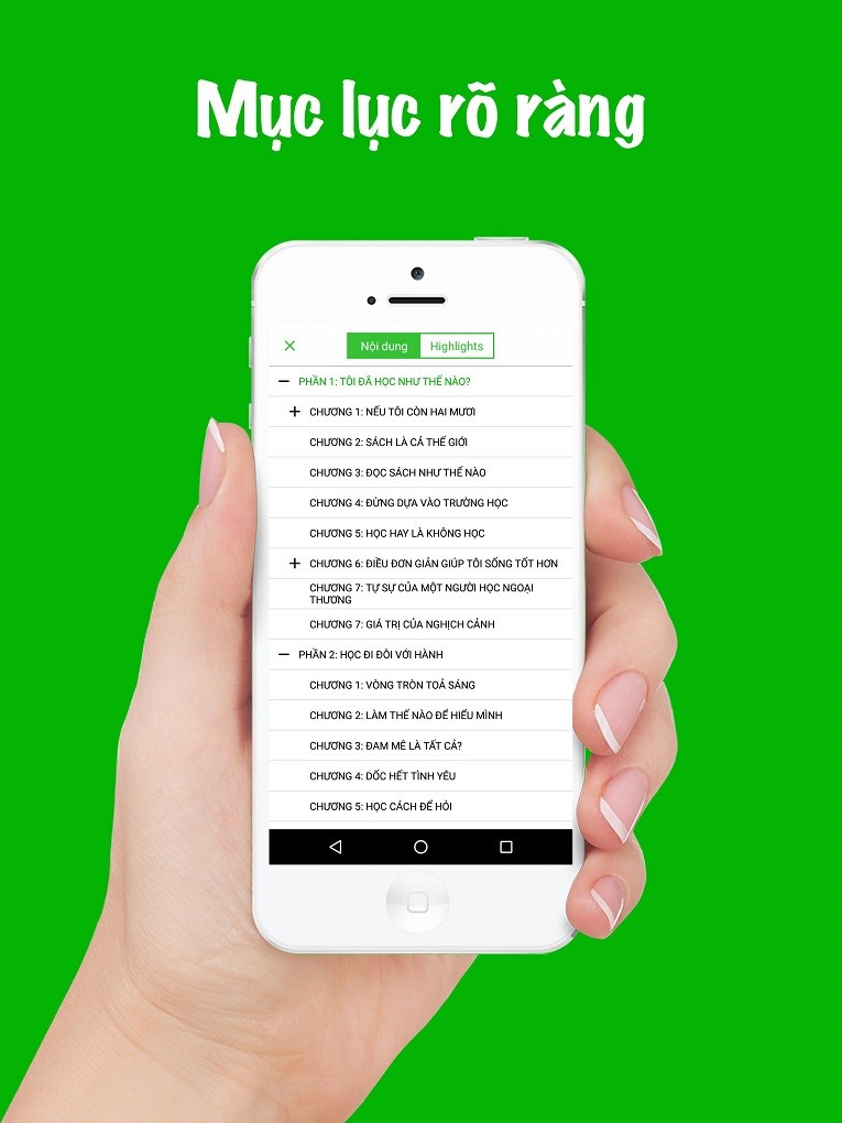 Nội dung sách được chia thành các chương dễ chọn đọc