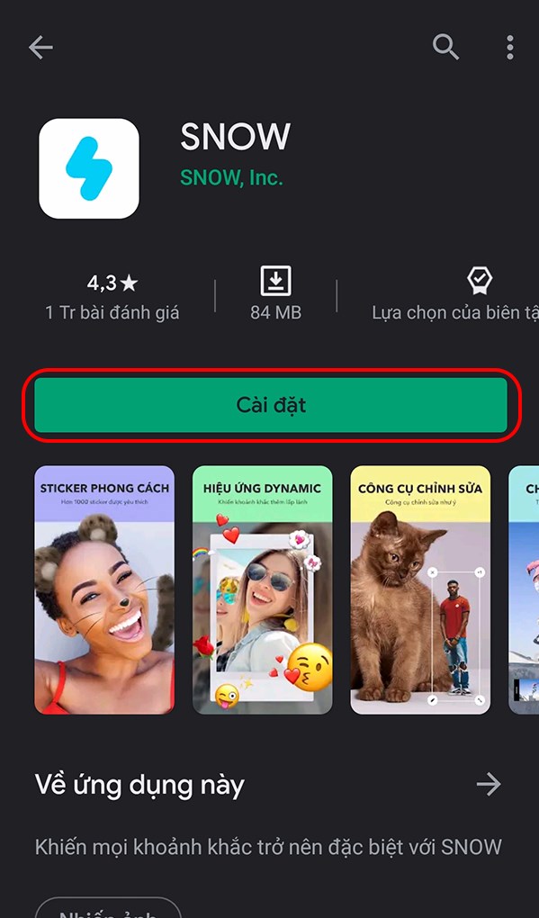 Bấm c&agrave;i đặt để tai ứng dụng