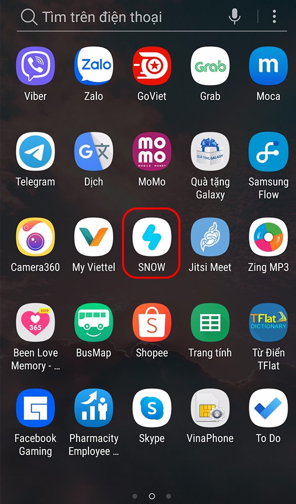 Ứng dụng sau khi được c&agrave;i đặt