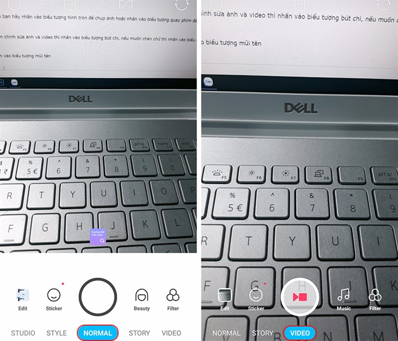 chọn mục NORMAL. Chọn mục Video, để quay video