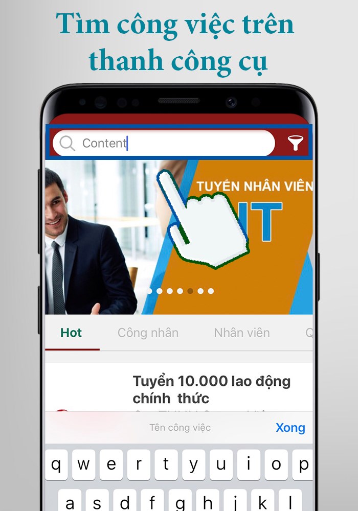 Tìm bằng nhập từ khóa vào thanh tìm kiếm