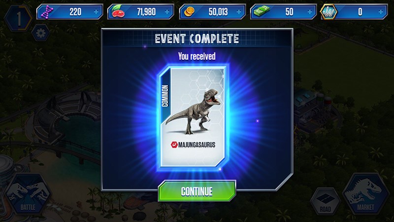 Thẻ khủng long trong game Jurassic World™: The game 