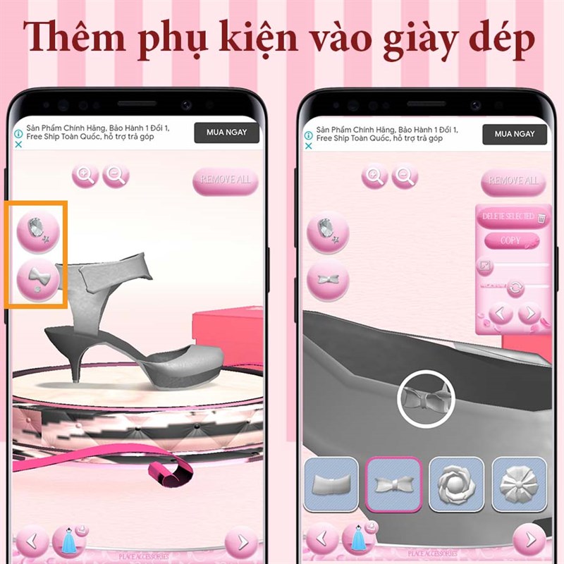 Thêm phụ kiện vào giày dép