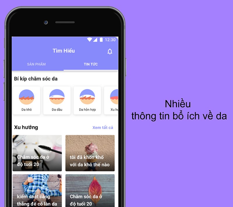 Ứng dụng cung cấp nhiều kiến thức về làm đẹp da