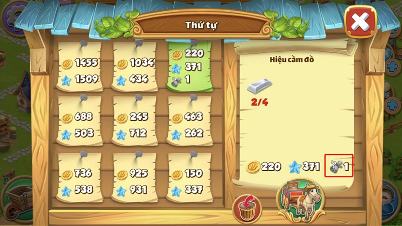 Khi ho&agrave;n th&agrave;nh nhiệm vụ xe ngựa hằng ng&agrave;y về thanh v&agrave;ng, thanh bạc, kim cương, nhẫn kim cương, v&ograve;ng tay, v&ograve;ng cổ tại bảng tin