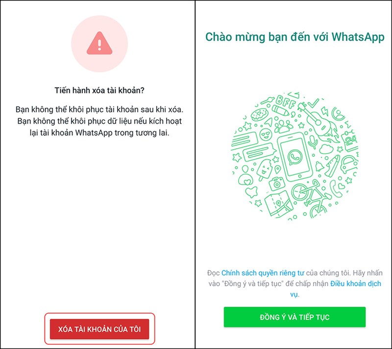 Ho&agrave;n th&agrave;nh việc x&oacute;a t&agrave;i khoản