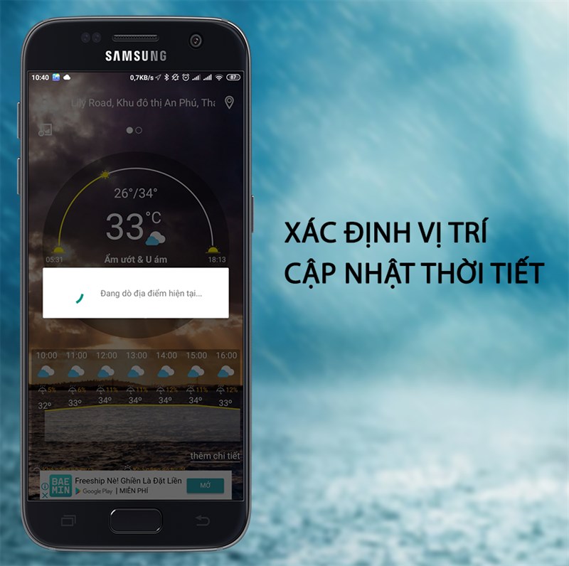 Xác định vị trí của bạn và cập nhật tình hình thời tiết khu vực bạn ở