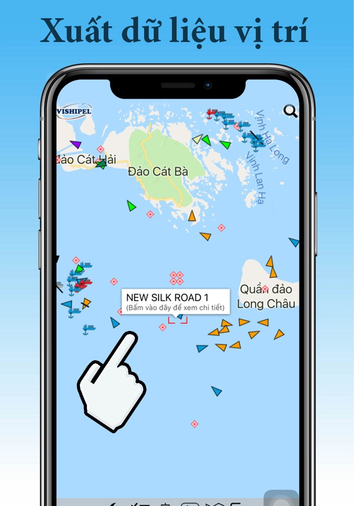 Xuất dữ liệu vị tr&iacute; t&agrave;u tr&ecirc;n bản đồ