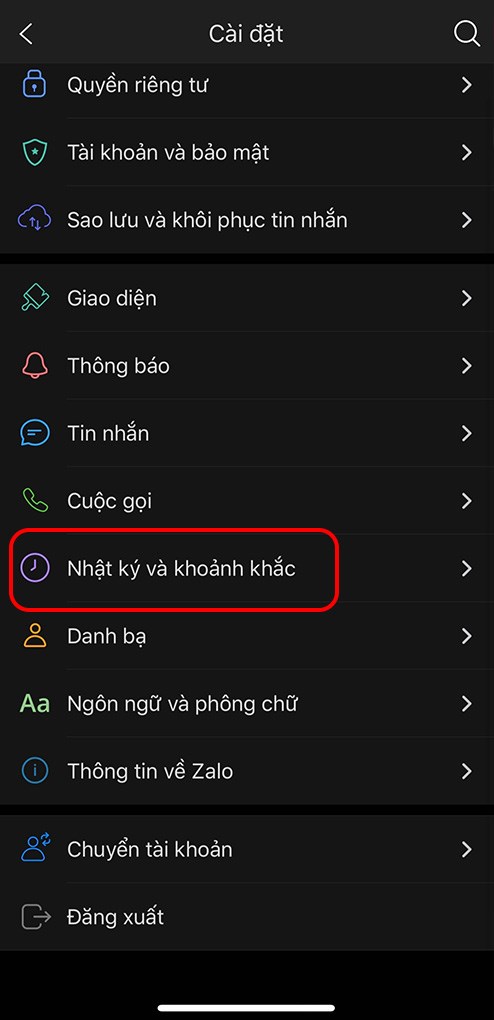 Chọn mục nhật k&yacute; v&agrave; khoảnh khắc