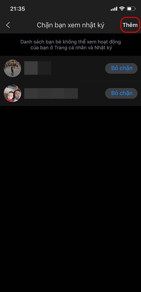 Th&ecirc;m bạn v&agrave;o danh s&aacute;ch chặn