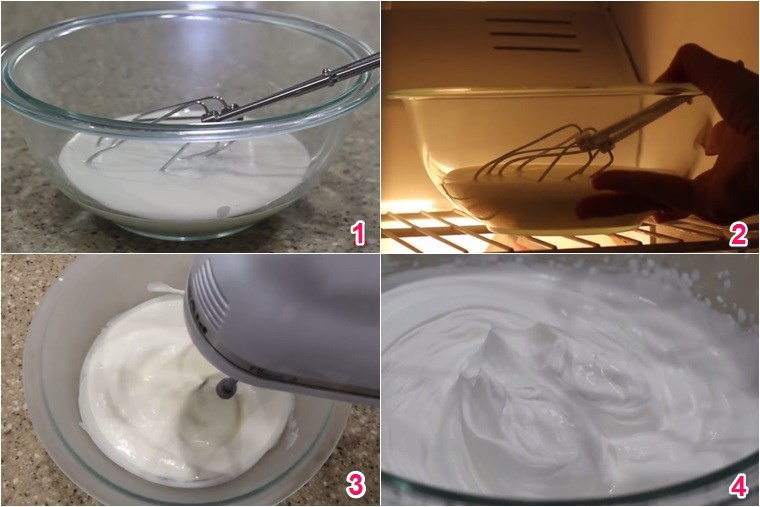 Bước 5 Đánh bông kem tươi Cách làm kem sầu riêng bằng máy xay sinh tố