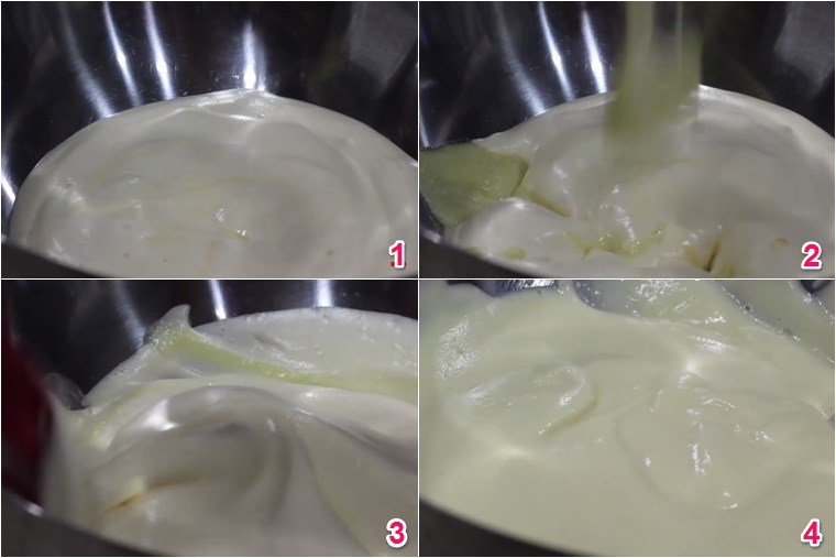 Bước 4 Trộn hỗn hợp trứng và sầu riêng Cách làm kem sầu riêng bằng máy xay sinh tố