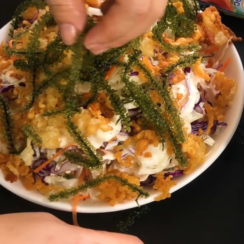 Bước 4 Trộn salad Salad rong nho chay giàu dinh dưỡng