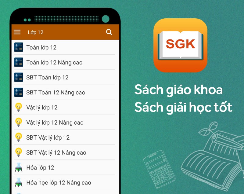 Ứng dụng sách giáo khoa, sách giải học tốt