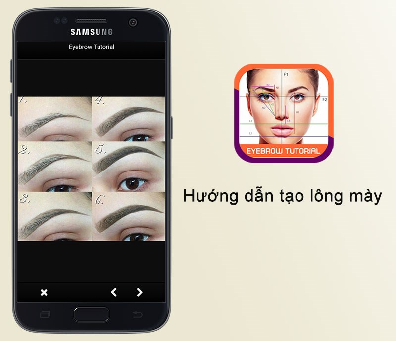 ứng dụng Hướng dẫn tạo lông mày
