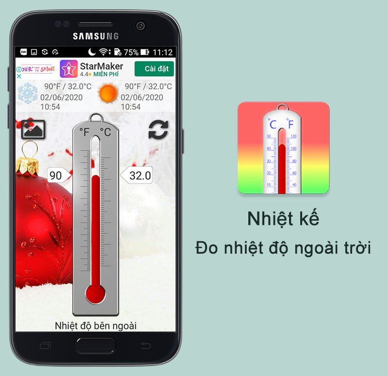 ứng dụng Nhiệt kế - Đo nhiệt độ ngoài trời