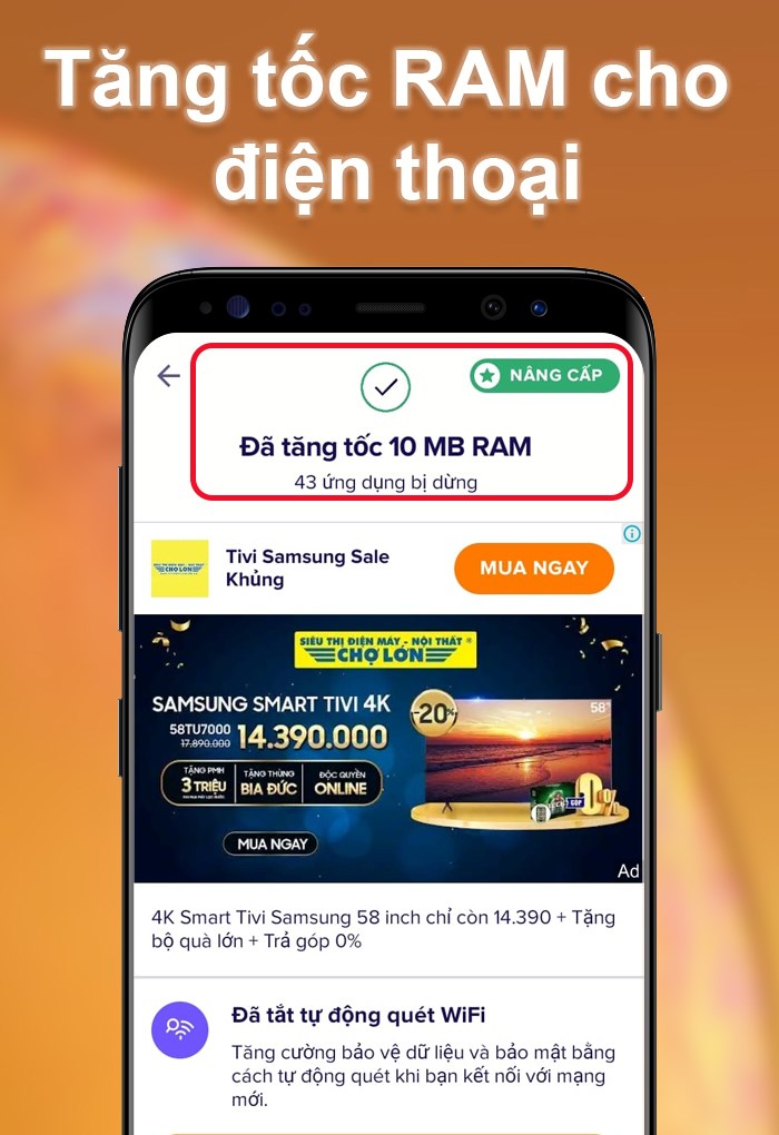 Hỗ trợ tăng tốc Ram cho thiết bị của bạn
