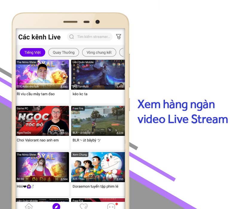 Xem hàng ngàn video Live Stream 