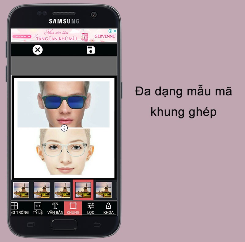Đa dạng các mẫu khung để ghép ảnh trên ứng dụng PicsApp Photo Editor