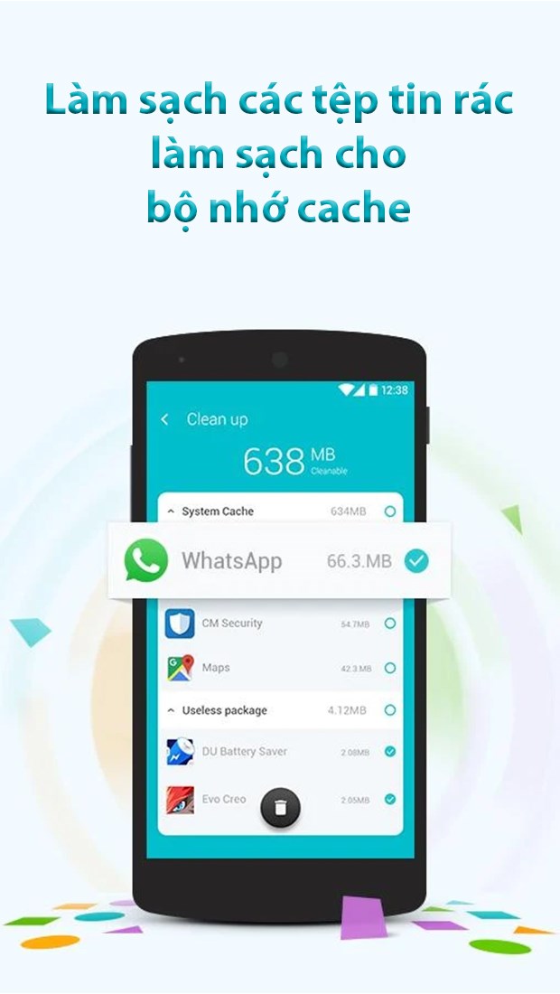 L&agrave;m sạch c&aacute;c tệp tin r&aacute;c, l&agrave;m sạch cho bộ nhớ cache