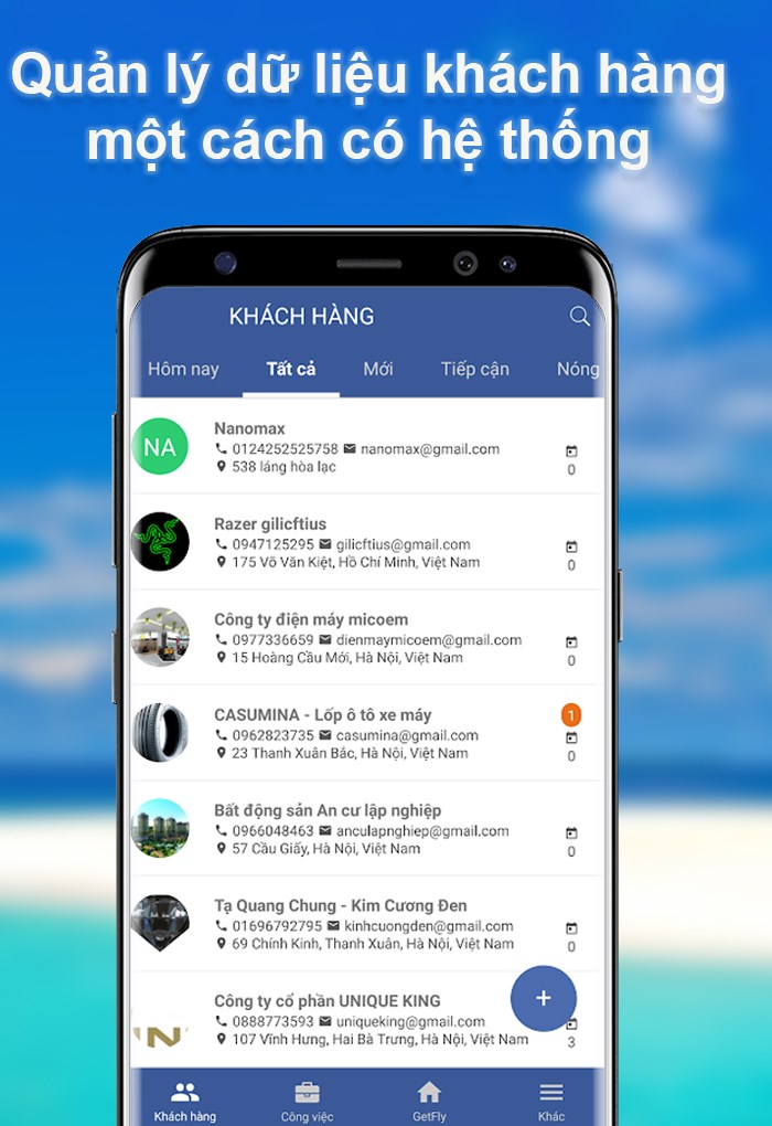 Quản lý và theo dõi thông tin khách hàng tiện lợi