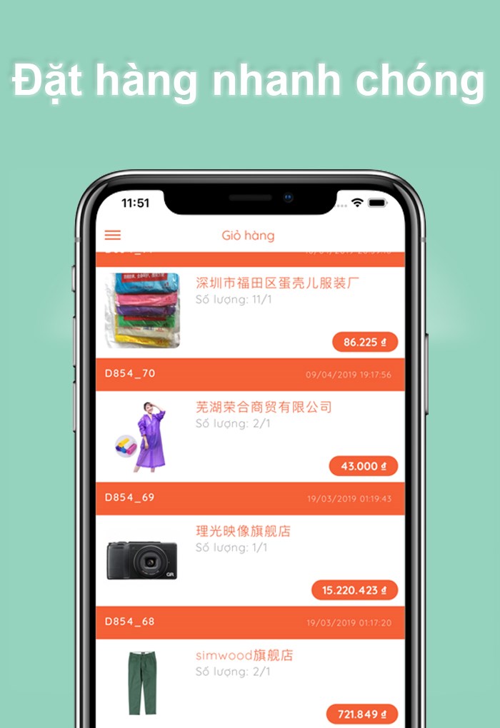 Đặt h&agrave;ng nhanh ch&oacute;ng, tiện lợi