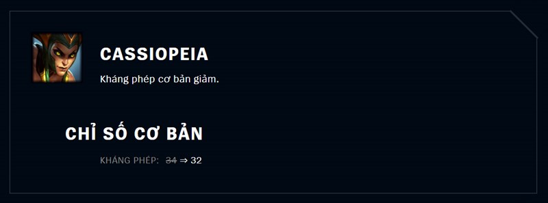 Giảm sức mạnh Cassiopeia