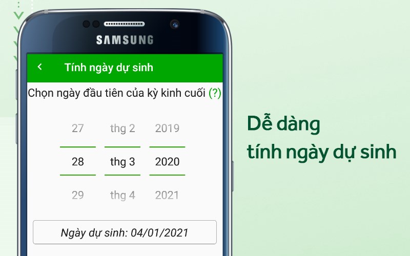 Tính ngày dự sinh