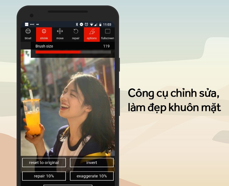 Chỉnh sửa, l&agrave;m đẹp khu&ocirc;n mặt