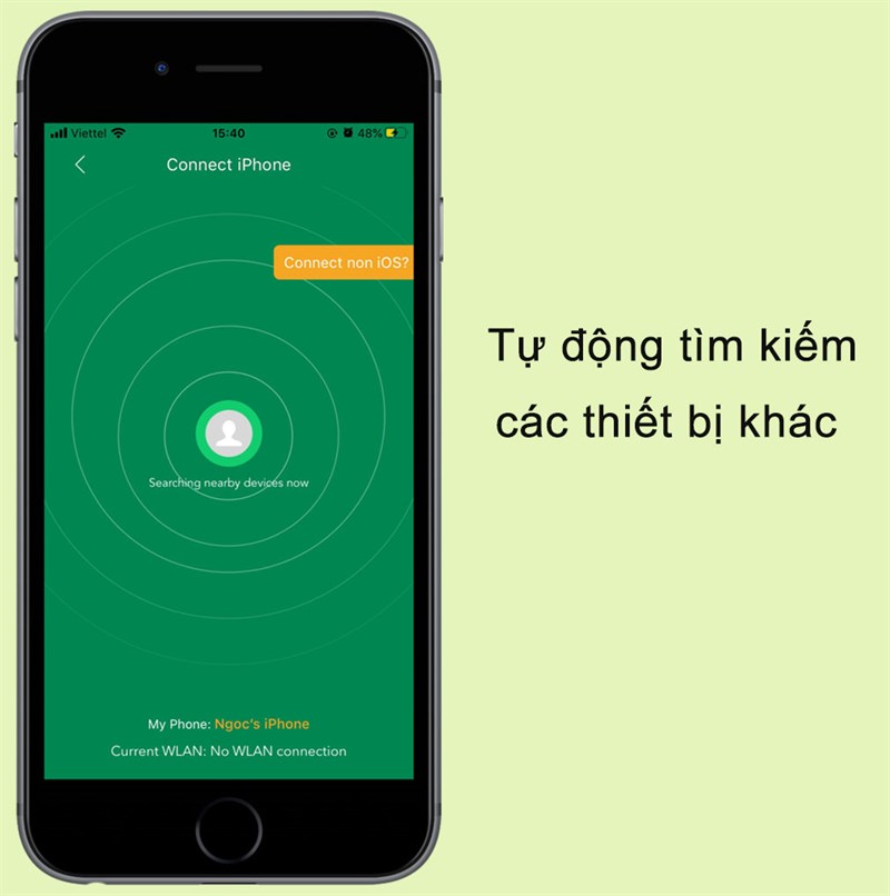 Tự động t&igrave;m kiếm c&aacute;c thiết bị kết nối