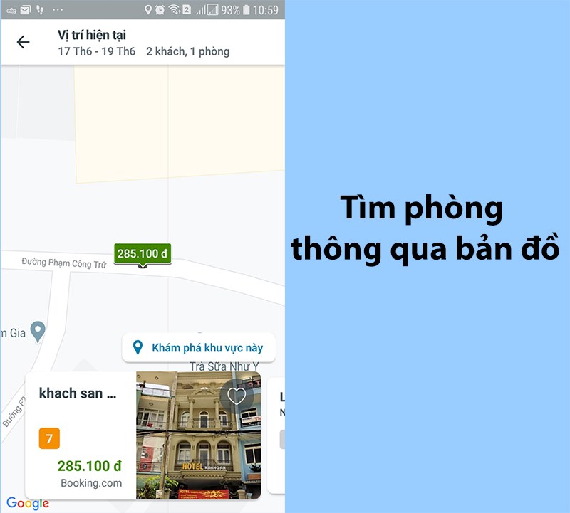 tìm kiếm phòng trên bản đồ