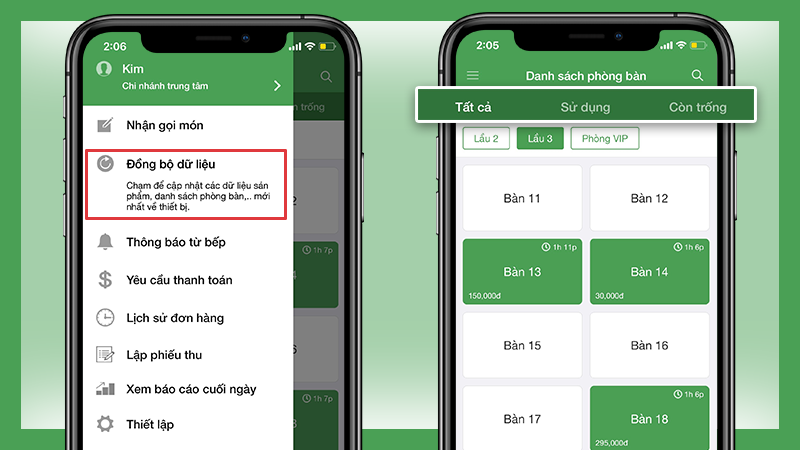 Kiểm soát chặt chẽ trạng thái phòng/bàn