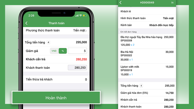 Thao tác thanh toán dễ dàng, nhanh chóng