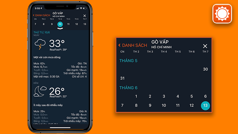 Dự b&aacute;o theo ng&agrave;y
