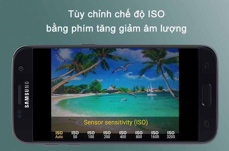 Tùy chỉnh dễ dàng chế độ EV, ISO,... bằng phím tăng giảm âm lượng