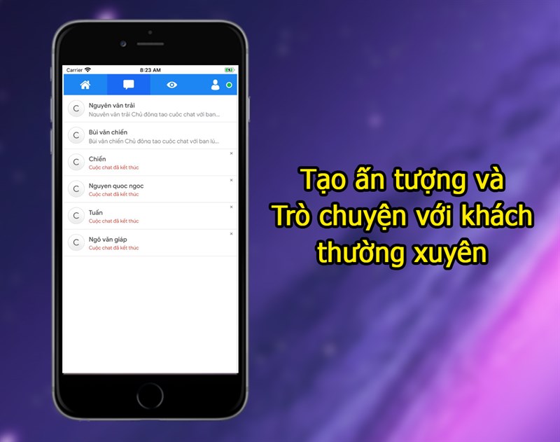 Trò chuyện với khách thường xuyên