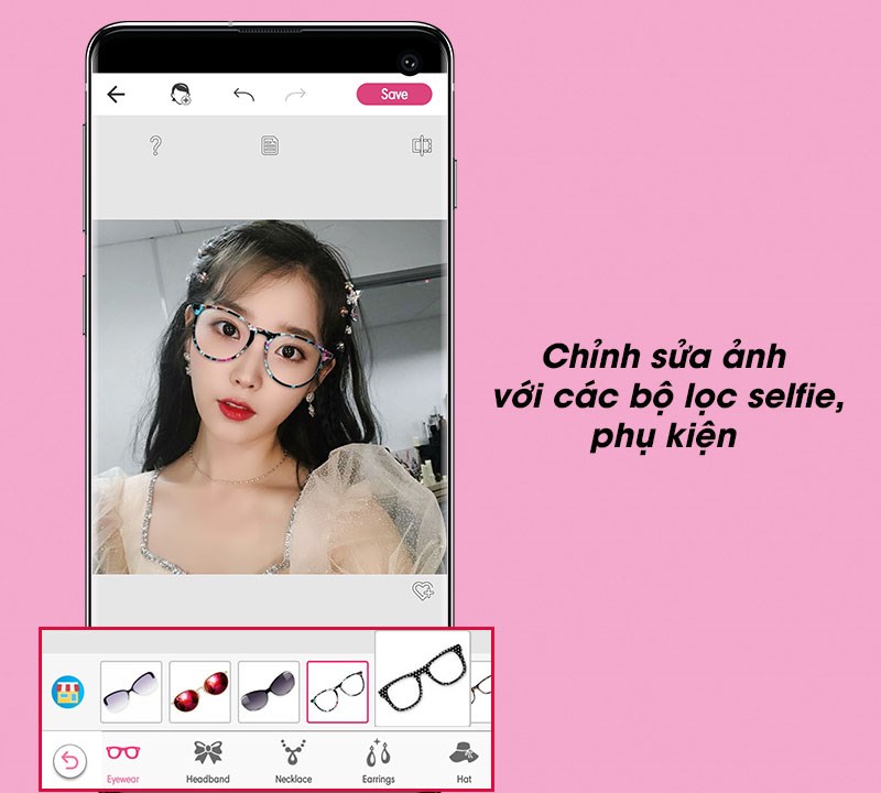 Chỉnh sửa ảnh với c&aacute;c bộ lọc selfie đẹp với phụ kiện