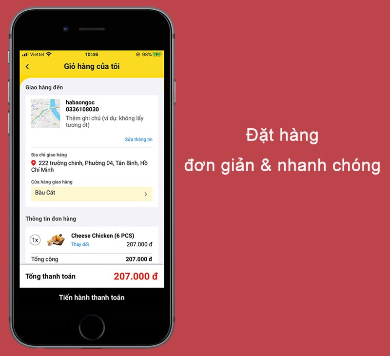 Đặt hàng dễ dàng, nhanh chóng với ứng dụng Lotteria Delivery