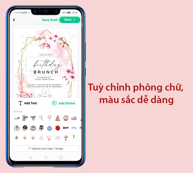 Tùy chỉnh phông chữ và màu sắc dễ dàng