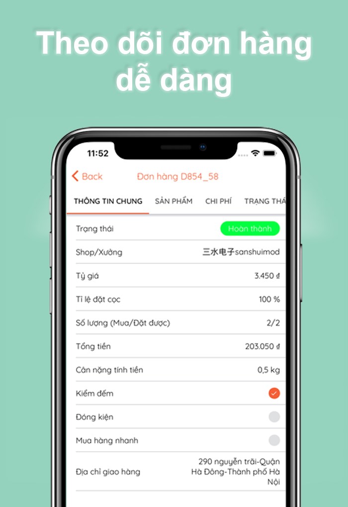 Quản l&yacute; đơn h&agrave;ng dễ d&agrave;ng
