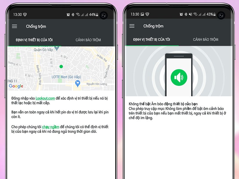 T&igrave;m điện thoại cho bạn nhờ định vị & b&aacute;o động ngay cả khi thiết bị ở chế độ im lặng
