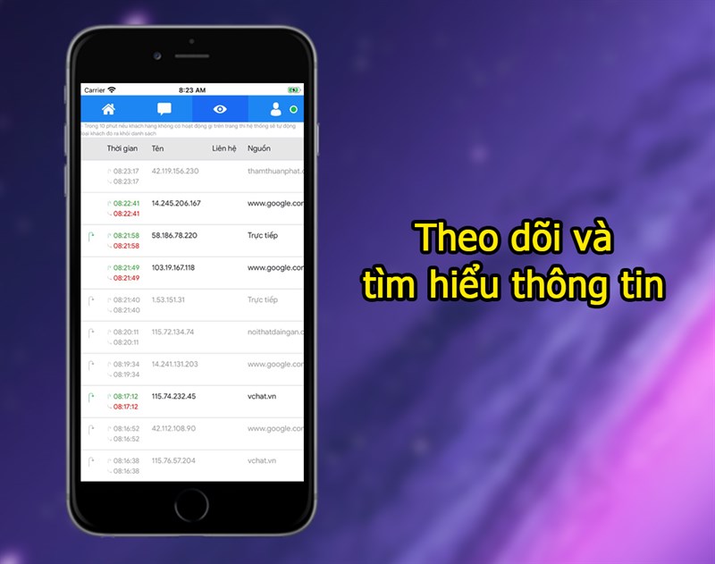 Theo dõi và tìm hiểu thông tin, nhu cầu của khách hàng