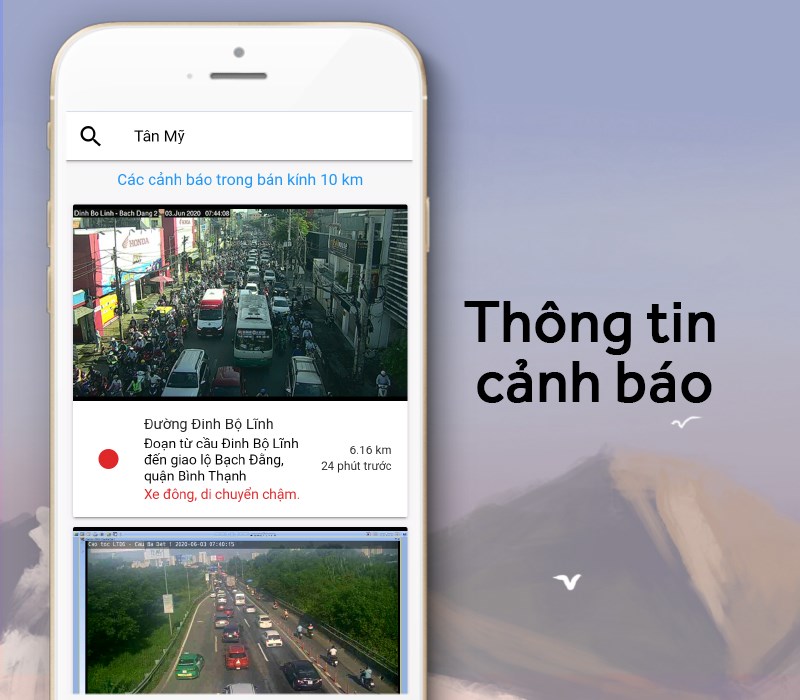 Thông tin cảnh báo tai nạn, kẹt xe,...